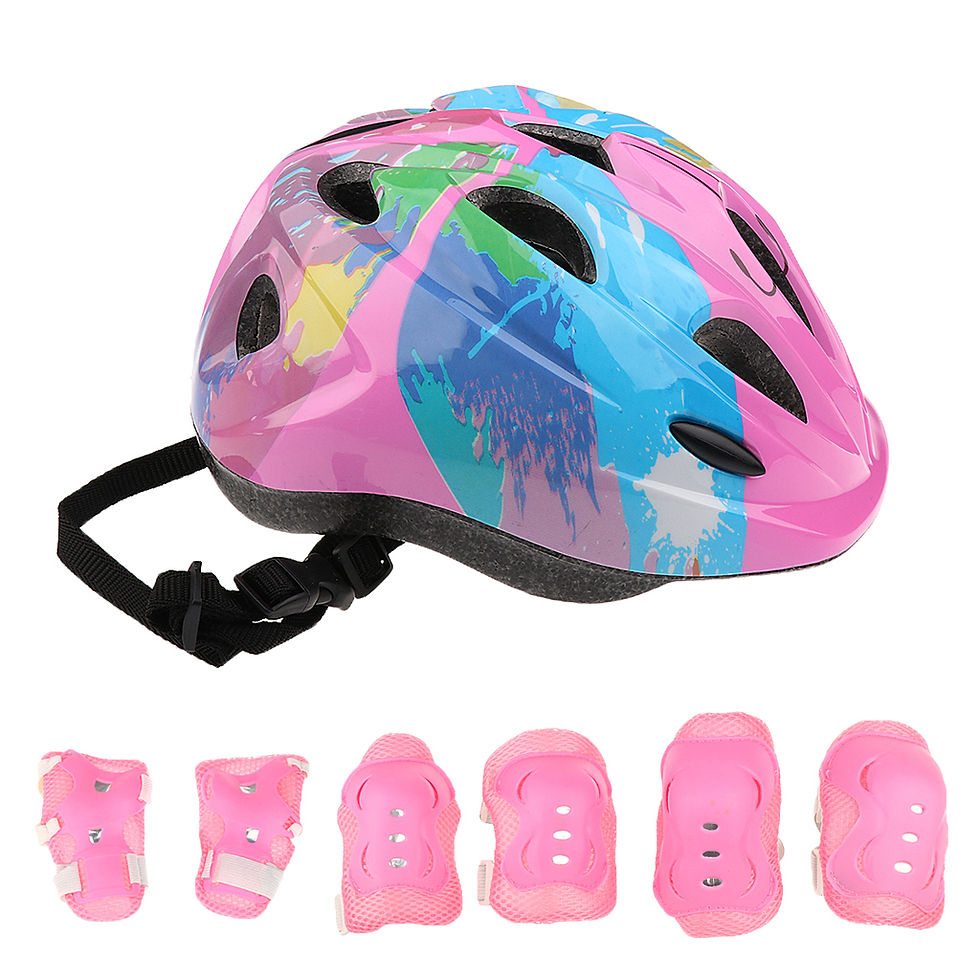 Thumbnail: 7pcs Kids Children Roller Skating Cycling Bike Bicycle Helmet Knee Wrist Guard 