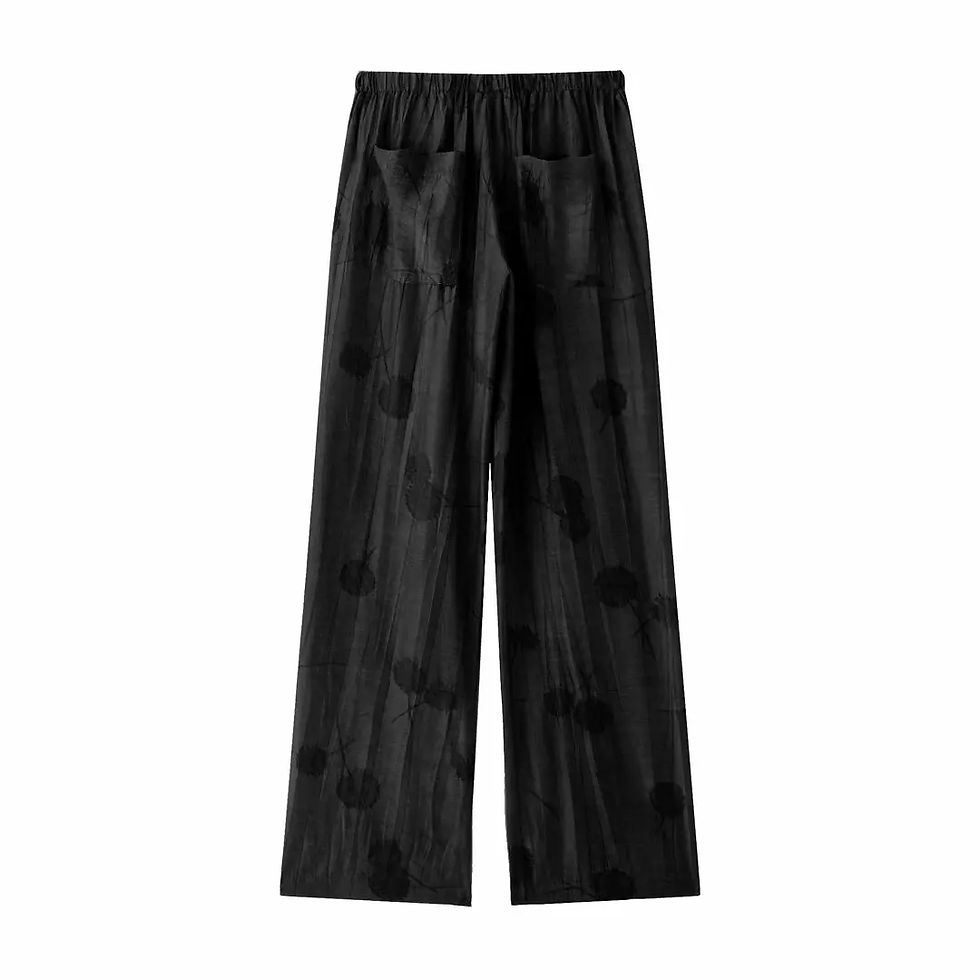 Thumbnail: Trafza Frauen solide Jacquard Revers Hemd Hosen Anzug 2024 lose Knopf oben Hemd