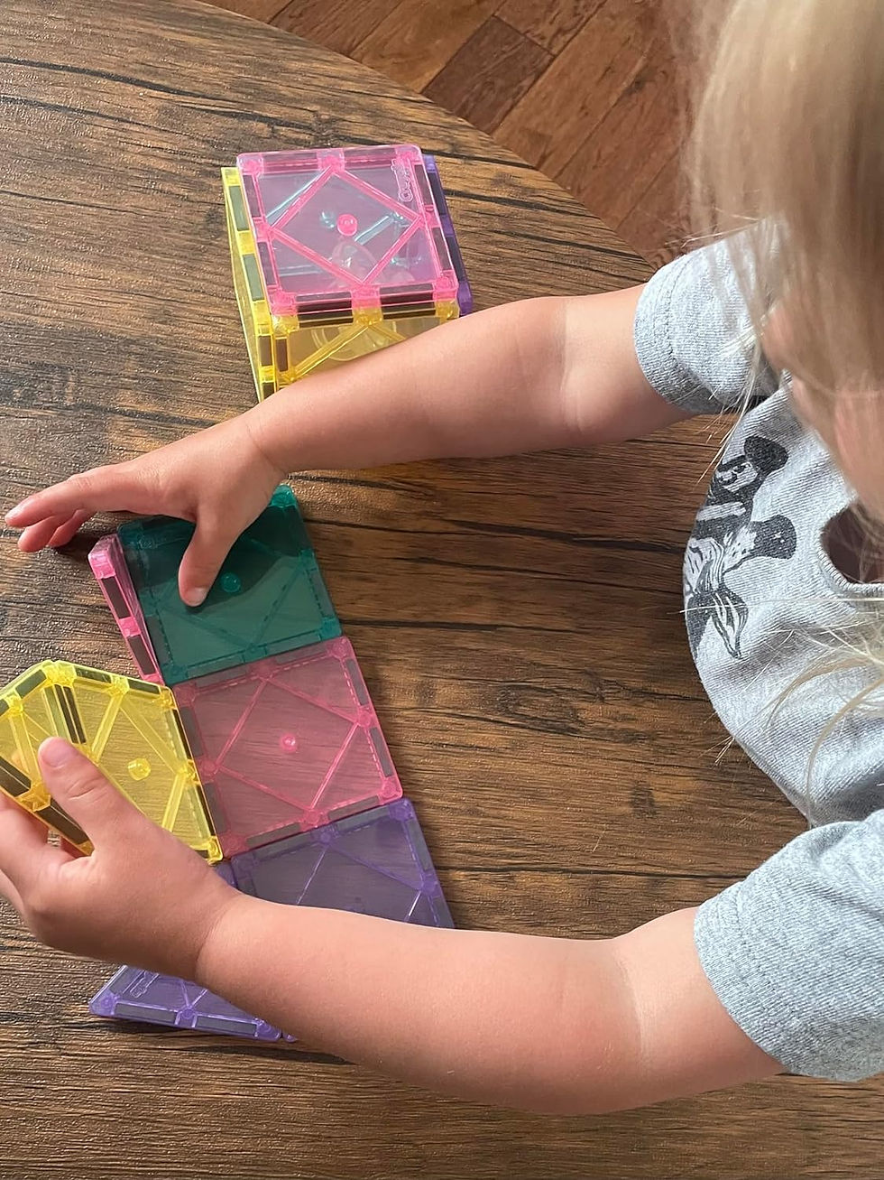 Thumbnail: CreateOn Crayola Magnetic Tiles, Building Set for Kids, Magnetic Building Toys 