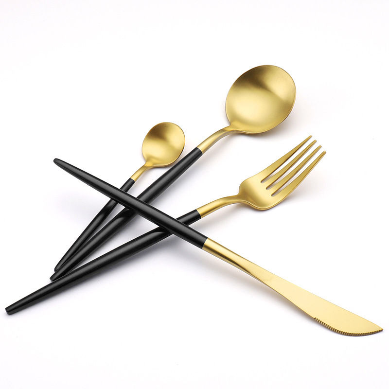 Miniaturbild: Gilt Rim Schwarz Porzellan Abendessen Platten Küche Gerichte Keramik Geschirr T