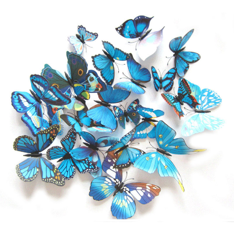 Thumbnail: 12Pcs 3D Magnet Butterflies Wall Stickers for Bedroom Living Room Wedding Decor
