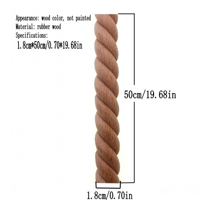 Miniaturbild: RUNBAZEF Wooden Carved Twist Lines Style Decorative Indoor Door Accessories