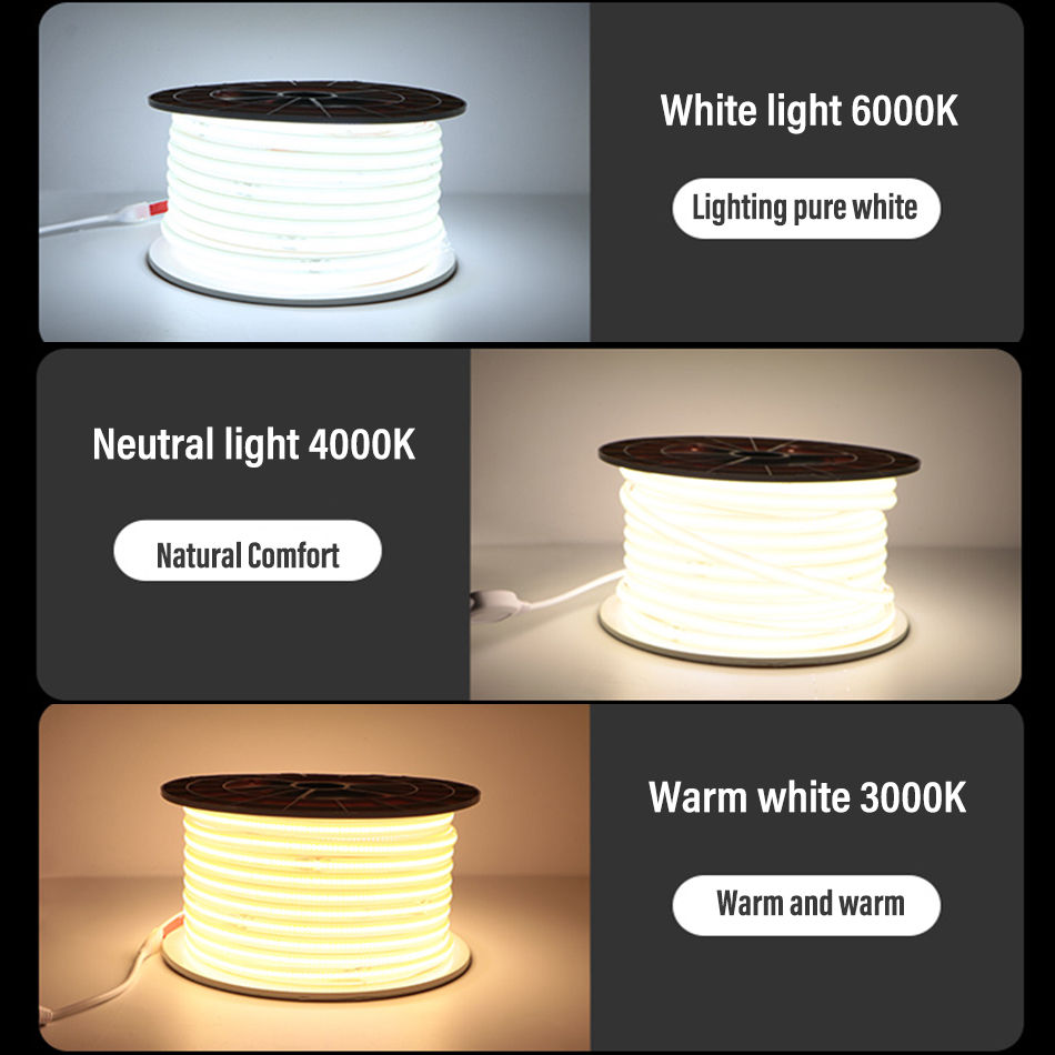 Thumbnail: Cob led streifen 220v wasserdicht outdoor dekor eu. Us 110v stecker 120leds/m r