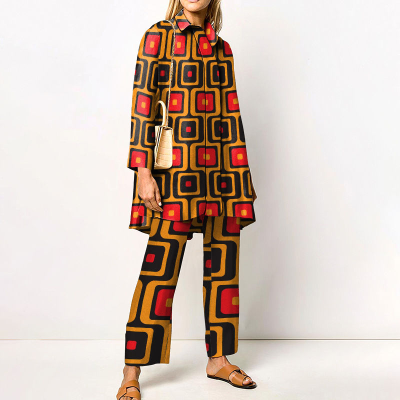 Thumbnail: Damen Streetwear Lose Gerade Passenden Set Frauen Elastische Taille Büro Hosen 
