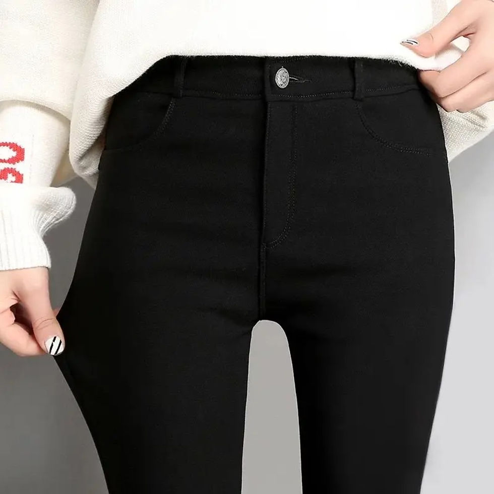 Thumbnail: High Elastic Skinny Pencil Jeans leggings Elastic Black Plus Size Immitation St