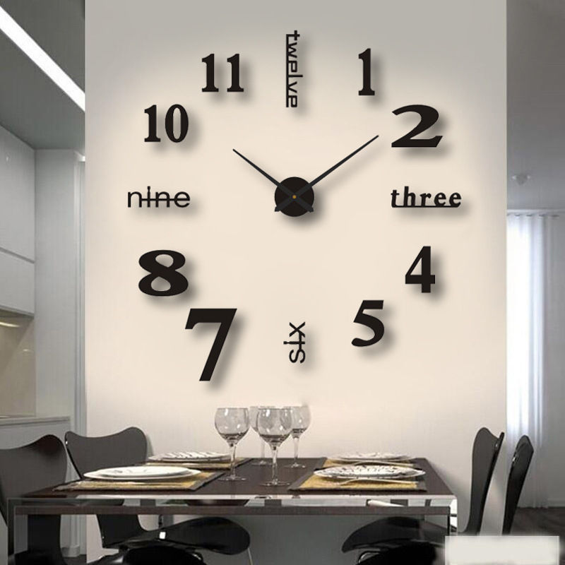 Miniaturbild: Große 3D Wanduhr DIY Kreative Spiegel Oberfläche Wand Dekorative Aufkleber Uhr 