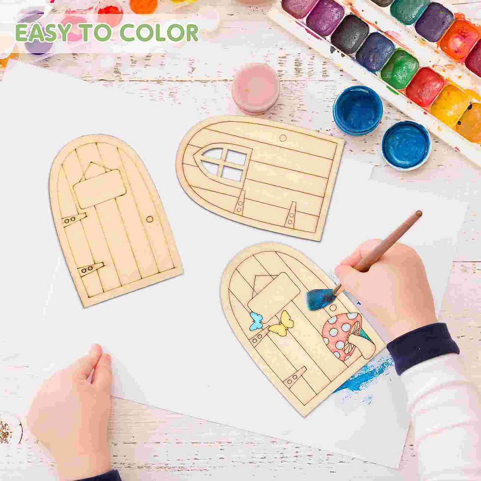 Miniaturbild: Toyvian Wooden Fairy Doors Unpainted Mini Door Blank Fairy House Doors Unfinish
