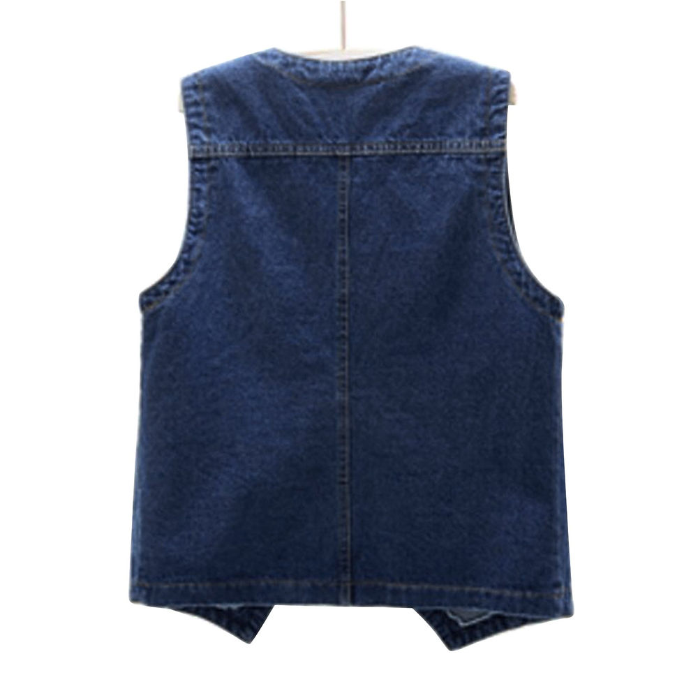 Miniaturbild: Women Vintage Denim Waist coat Jacket 2024 Spring New Female Short Slim Sleevel