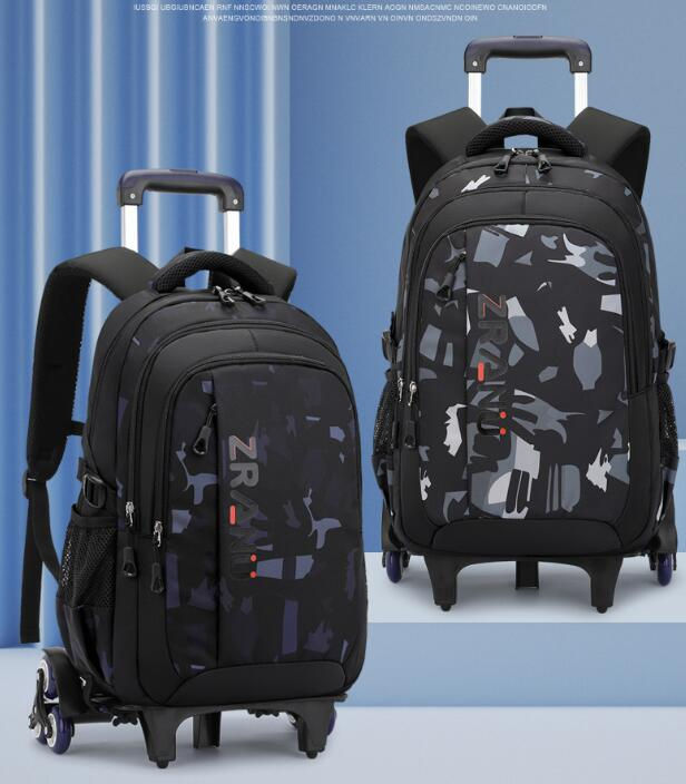 Thumbnail: Schule Rädern Rucksack Für Mädchen Schule Trolley Tasche für mädchen mit Handta