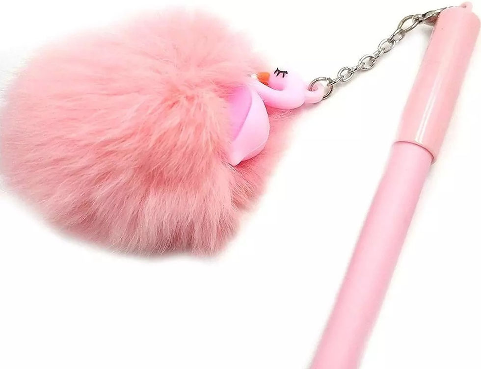 Thumbnail: 1pc schöne rosa Flamingo Gel Stift Plüsch Schwan Stifte für die Schule schreibe