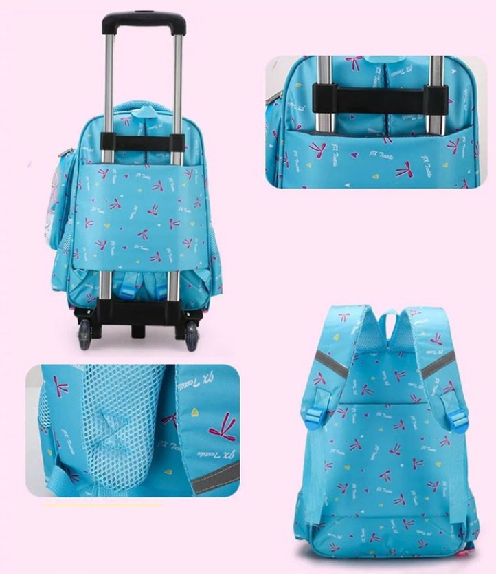 Thumbnail: Kinder Schule Rollen rucksack Tasche set mit mittagessen tasche mädchen Schule 