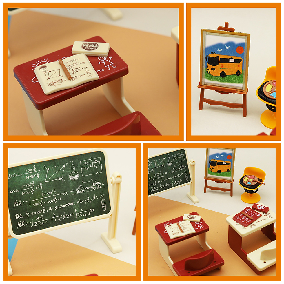 Miniaturbild: Doll House School Supplies Miniatures Dollhouse Blackboard Desk Chair Mini Scho