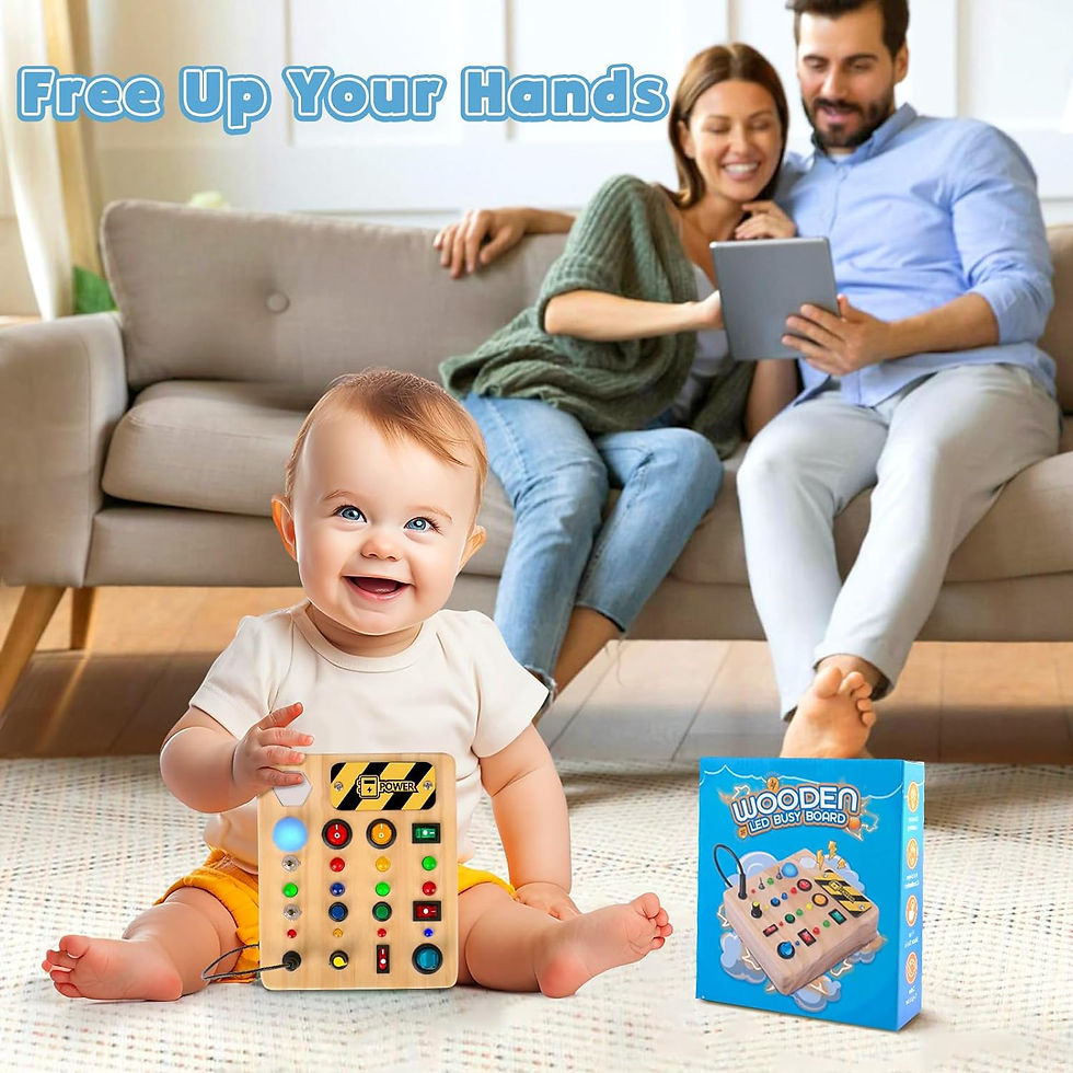 Thumbnail: HONGDDY Busy Board Montessori Toys for Toddler, Wooden Sensory Board Switch Toy
