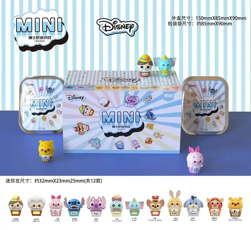 Thumbnail: 6 PCS Disney Blind Box Toy Model Mini Bean Buzz Lotso Hamm Forky Winnie Pinocch