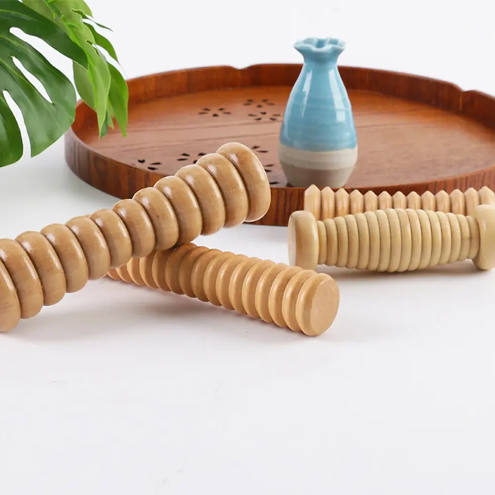 Thumbnail: Fuß massage entlasten Stress Holz Fuß massage rolle für Planta rfasziitis Linde