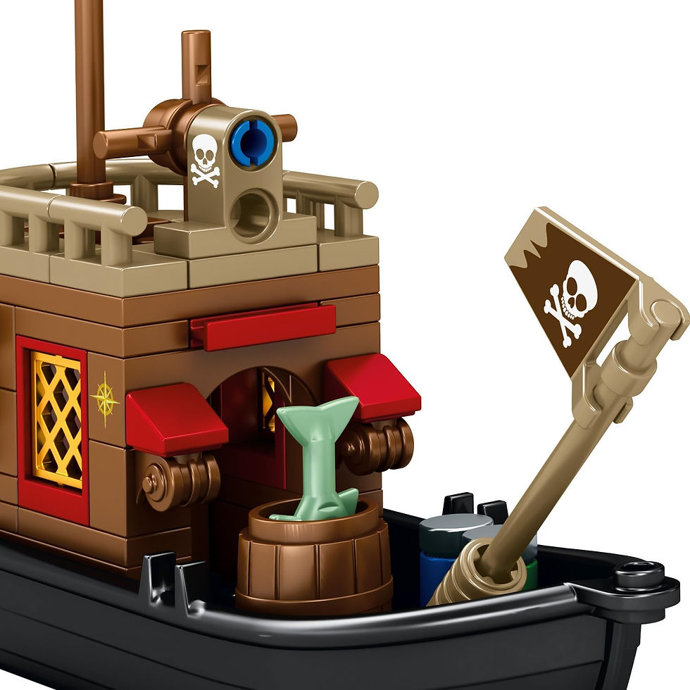 Miniaturbild: RiceBlock Pirate Ship Set Pirate's Wharf Supply Center Building Brick Toy, for 