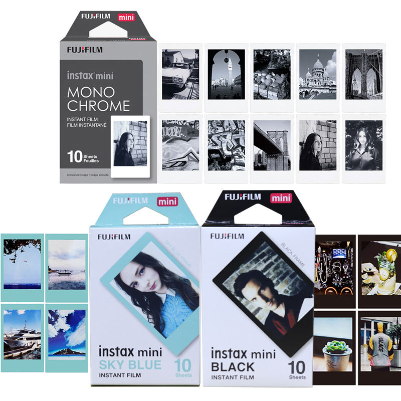 Thumbnail: 10-100 Blatt Fuji Fujifilm 3 ''Instax-Mini filme mit weißem Rand für sofortiges