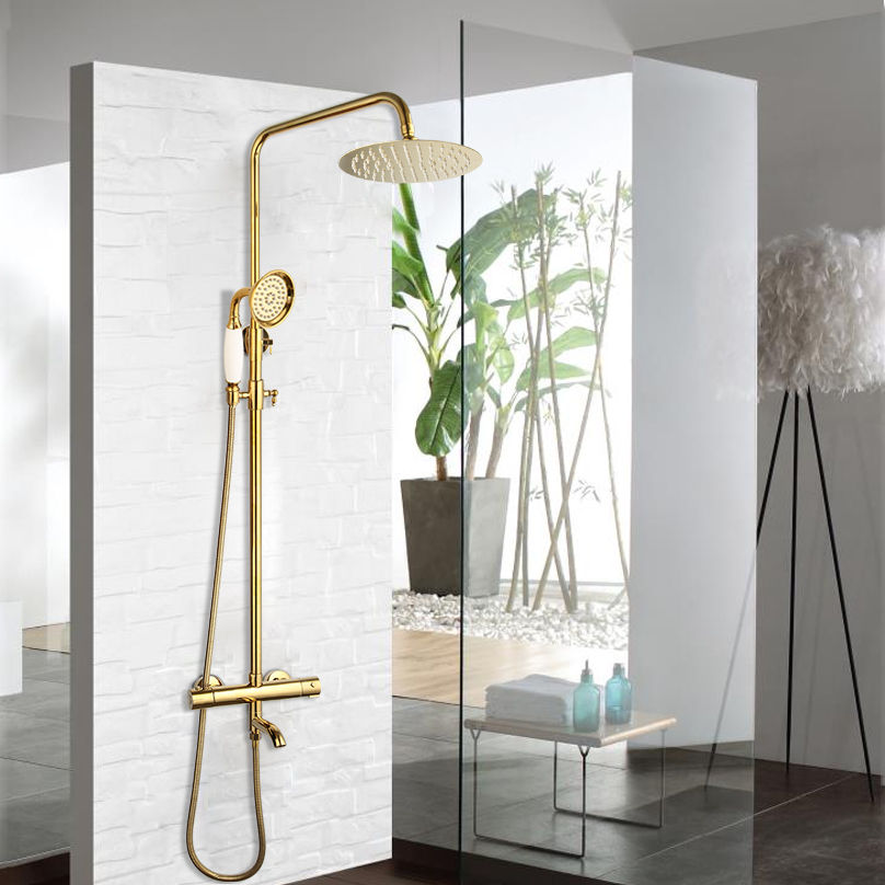 Thumbnail: KEMAIDI Thermostat Dusche Set Gold Bad Dusche System 38 Thermostat Bad Dusche S