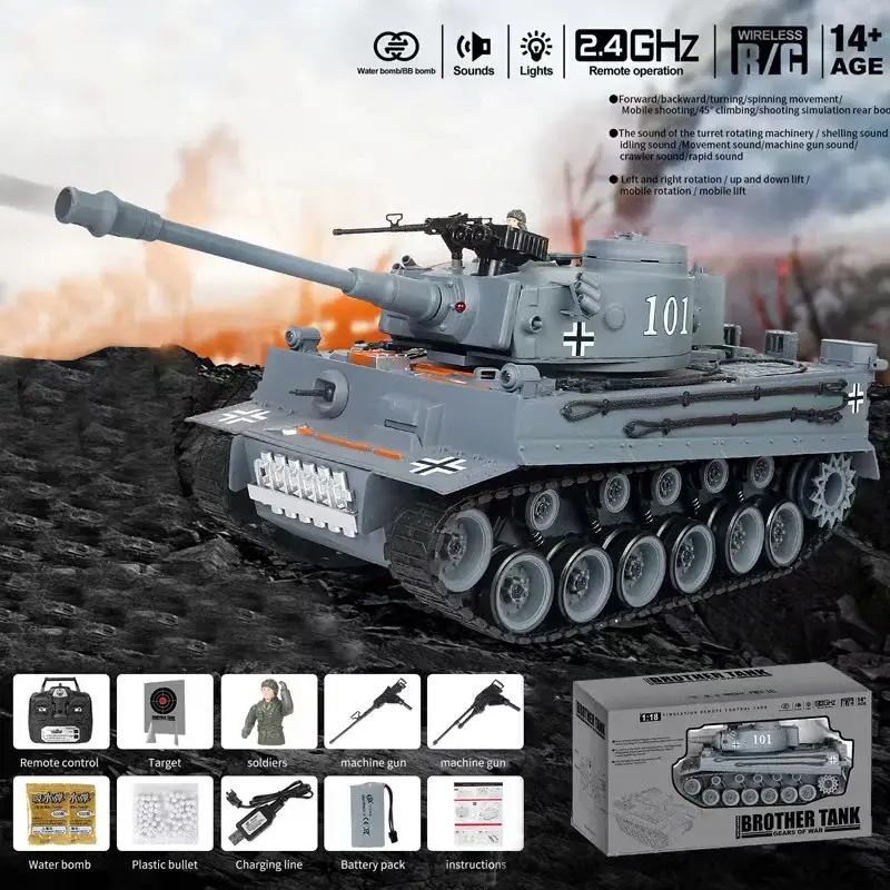 Miniaturbild: 1/18 rc fern gesteuerter Panzer kann Raketen treiben Puzzle Kampfspiel drahtlos