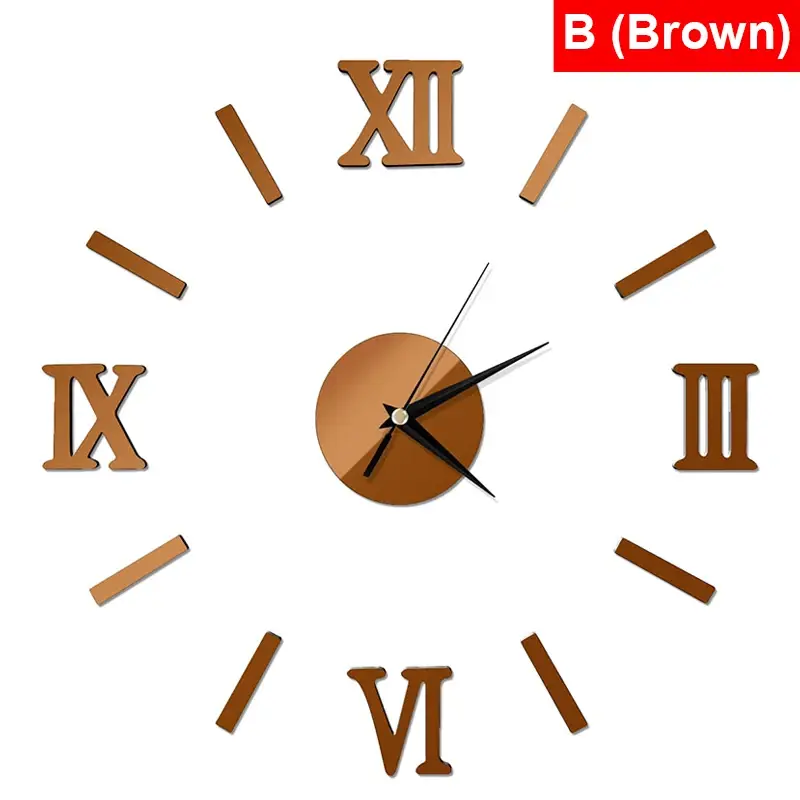Miniaturbild: 3D Spiegel Römischen Zahlen Wanduhr Aufkleber Elegante DIY Digitale Wanduhren f