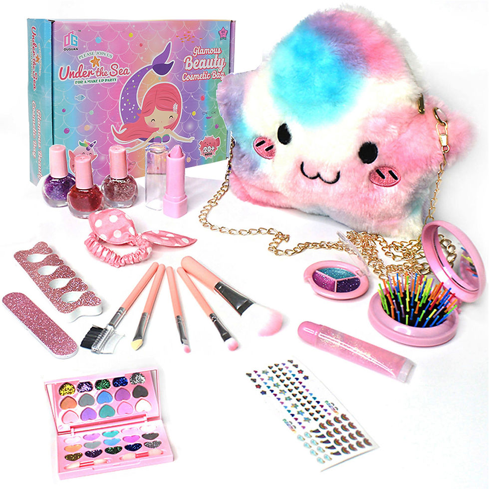 Thumbnail: Fashion Kids Cosmetics Make Up Set Safe Washable Children's Makeup Set Box Prin