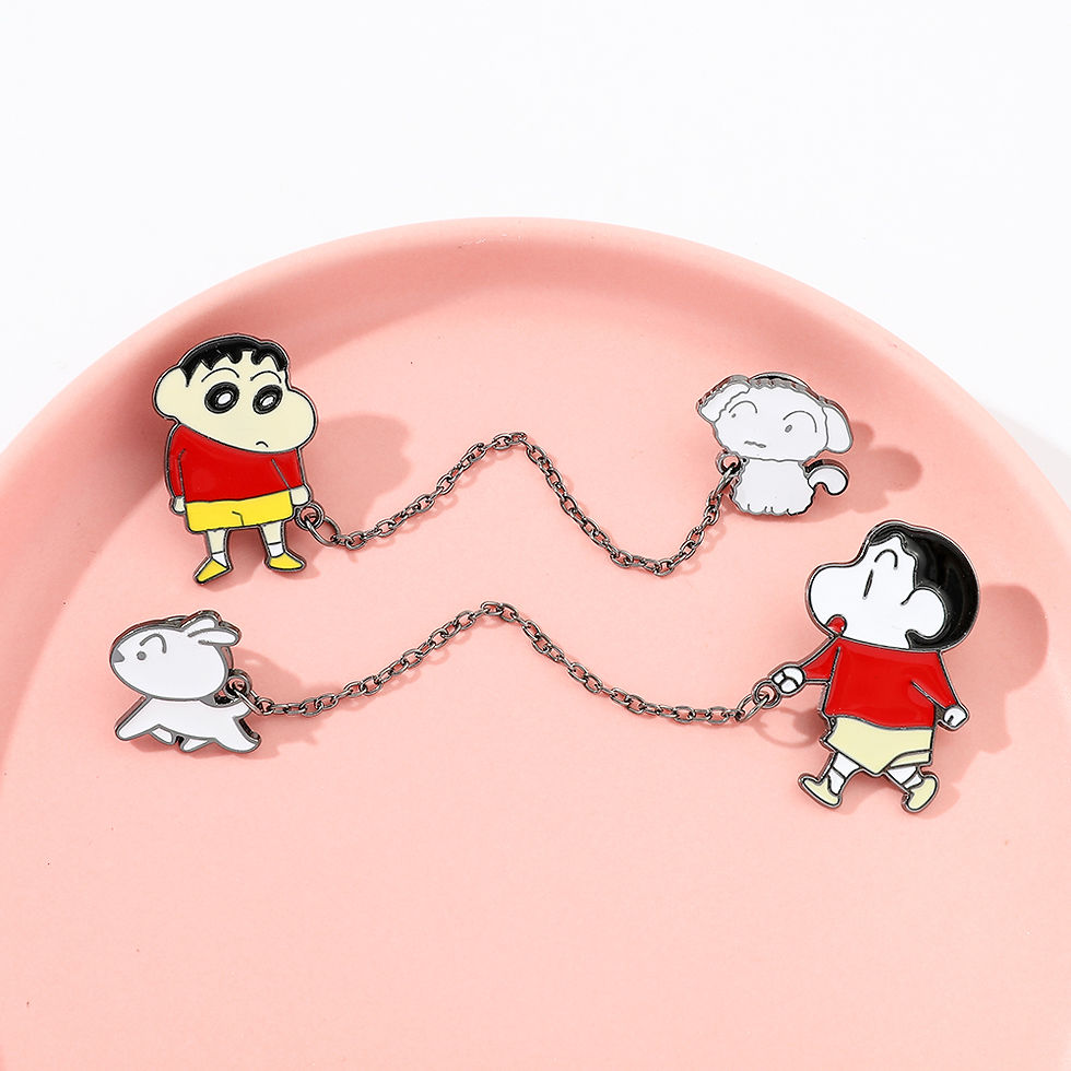 Thumbnail: Buntstift Shin-Chan Cartoon niedlichen Metall Emaille Abzeichen Walking Hund Sp
