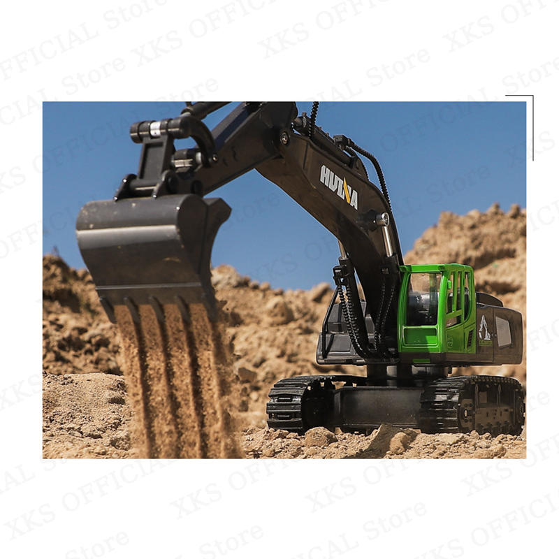 Thumbnail: Huina 2,4 rc Bagger 11 Kanal g Fernbedienung LED Licht bagger Engineering Fahrz