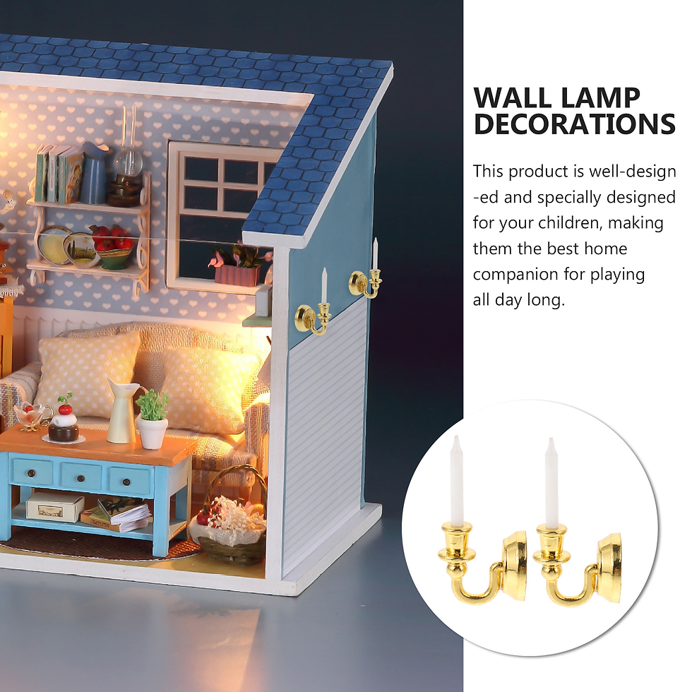 Thumbnail: Creative Mini Candle Lamp Doll House Mini Wall Decorations Elegant Candle Light
