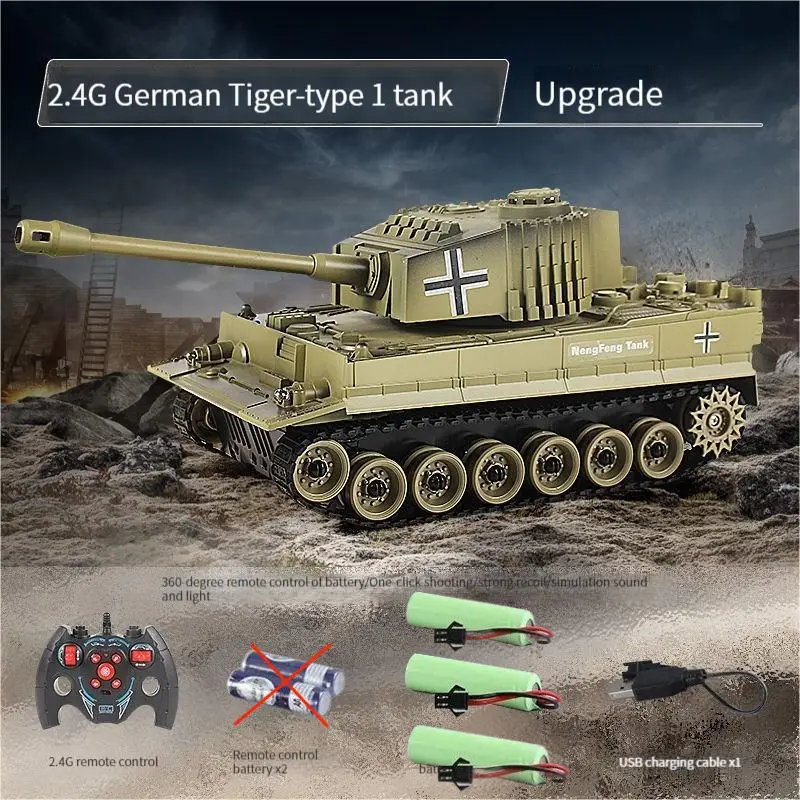 Thumbnail: RC Tanks große 2,4g 9 Kanäle Soundeffekte verfolgt Fernbedienung Battle War Tan