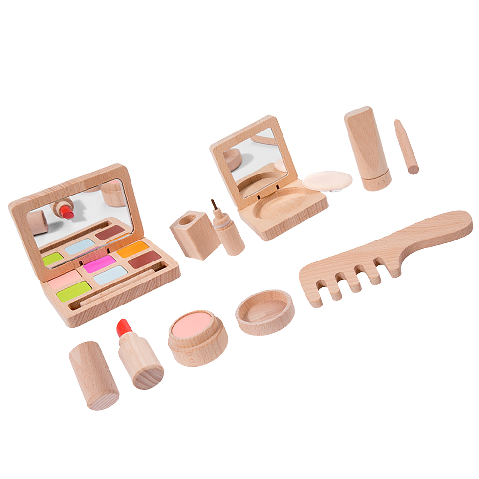 Thumbnail: Kids Cosmetics Kit Girl Wooden Makeup Toy Pretend Beauty Salon Toys Girls Toddl
