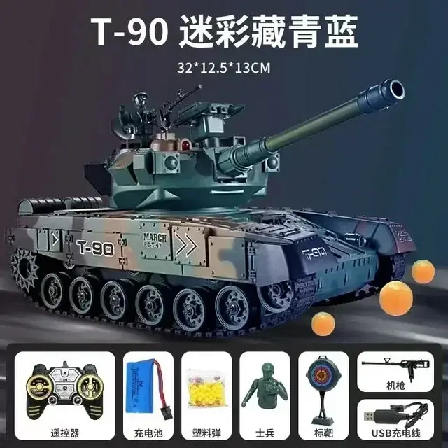 Thumbnail: T60 t90 fernbedienung panzer drahtlos rc kann raketen kampfspiel militär drift 