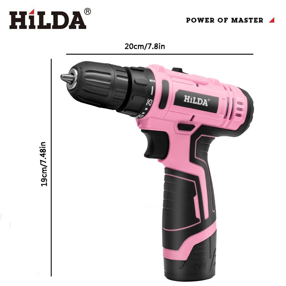 Hilda 12V Elektro schrauber 25 1 Drehmoment Akku-Bohrmaschine Mini Wireless Ele
