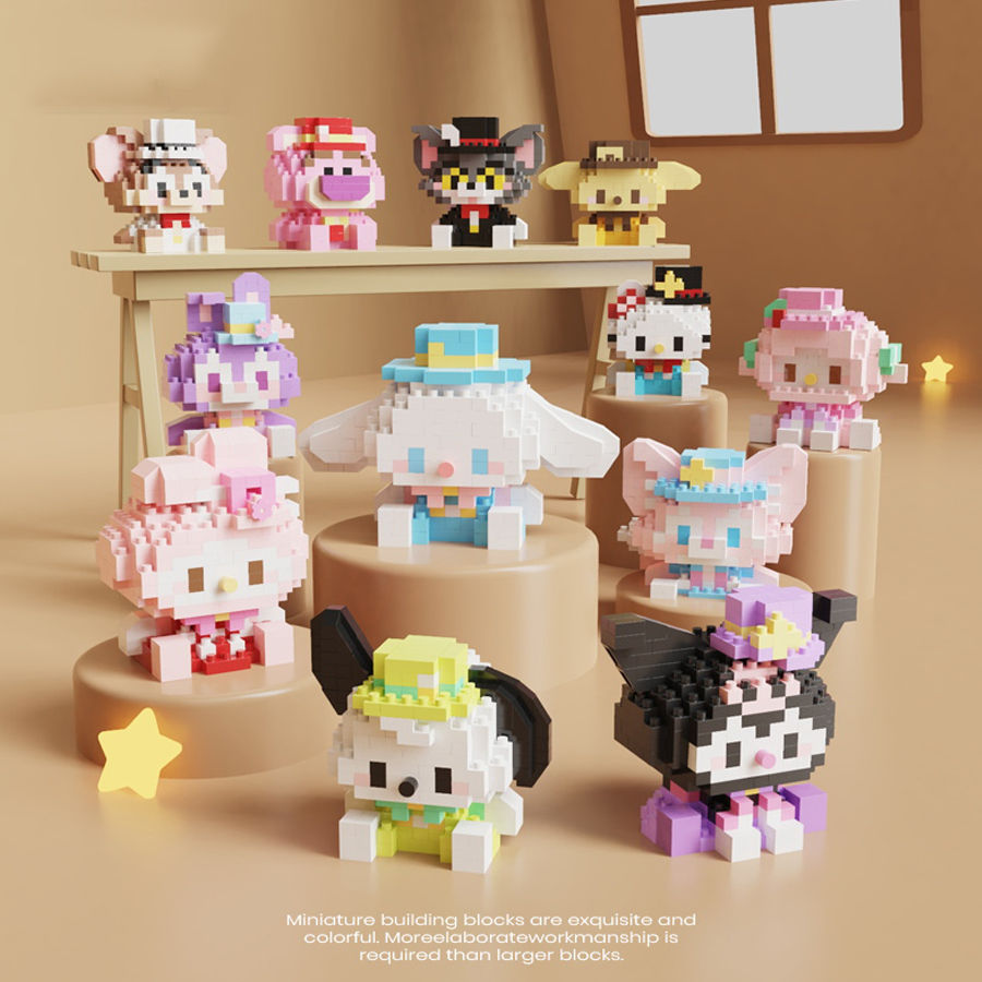 Thumbnail: Miniso Sanrio Toys Building Blocks Micro Diamond Bricks Disney Hello Kitty Kuro