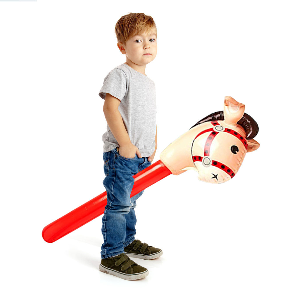 Classic Children Kids Outdoor Riding Game Plaything Horsehead Stick Multi-funct