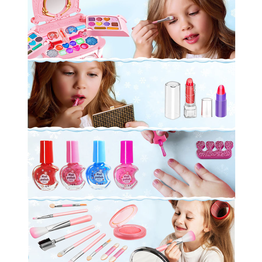 Thumbnail: Kids Makeup Kit for Girls, Kids Play Real Washable Makeup Kit Cosmetics Toys Gi