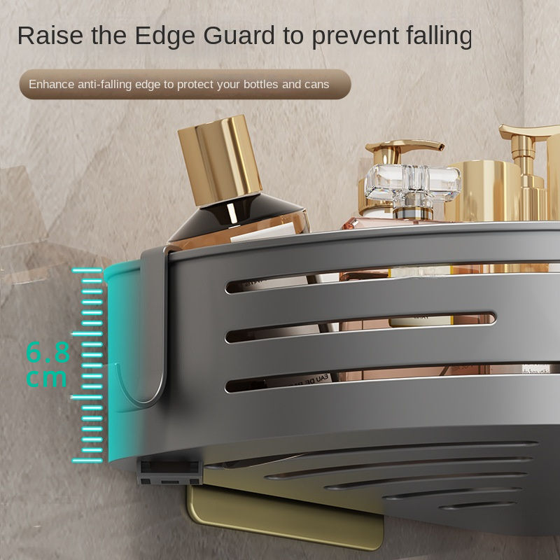 Thumbnail: Bad Eck regal Wand Aluminium Organizer mit Haken Handtuch halter keine Bohr reg