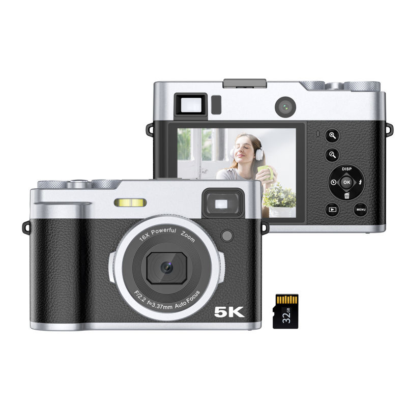 Thumbnail: Tragbare Digital kamera 5k Videokamera 48mp Dual-Objektive 2.8 "ips Bildschirm 