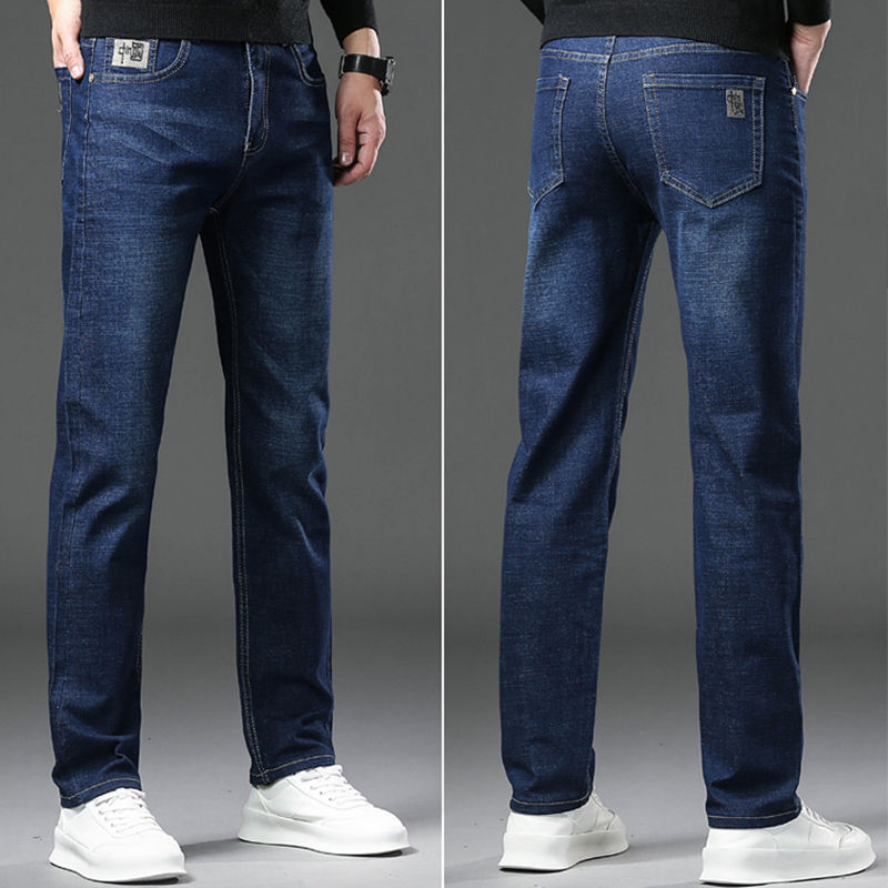 Thumbnail: Four Season 28-40 Mens Plus Size Black Jeans High Waist Trousers Slim Fit Denim