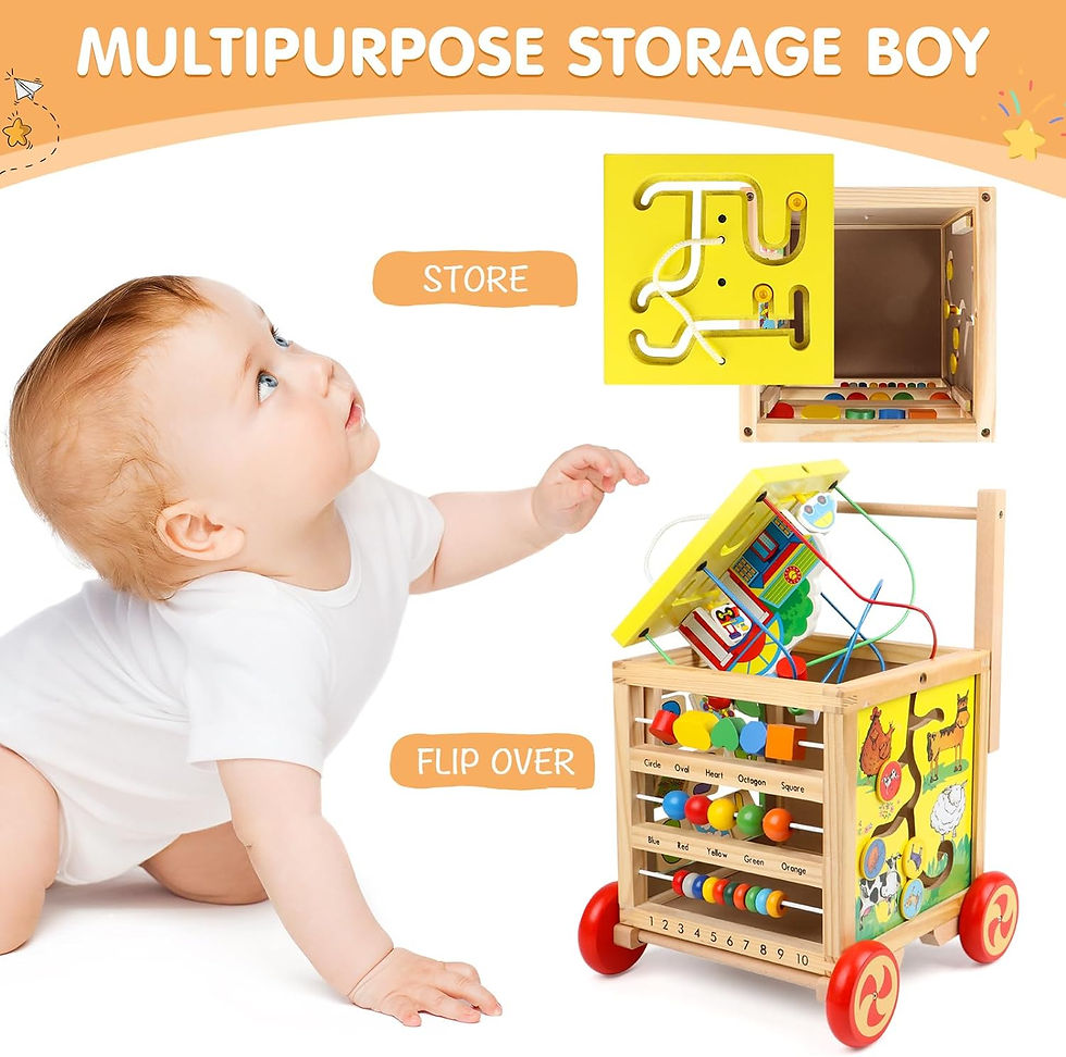 Thumbnail: Wooden Activity Cube 6 in 1 Montessori Toys Educational Learning Sensory Toys f