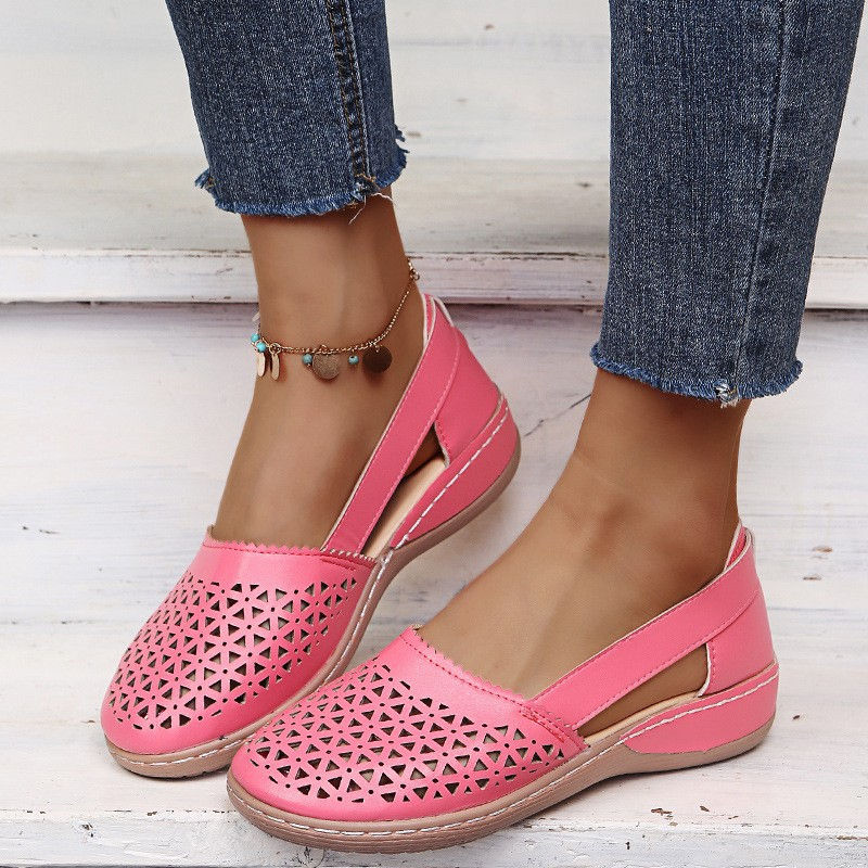Thumbnail: Frauen Sommer Flache Runde Kappe Sandalen 2022 Neue Retro Taste Sandalen Comfy 