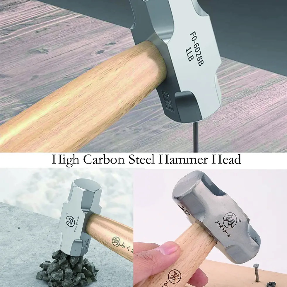 Thumbnail: Mini-Hammer FO-6028B Massivholz kurzer Griff achteckiger Hammer 1lb hoher Kohle