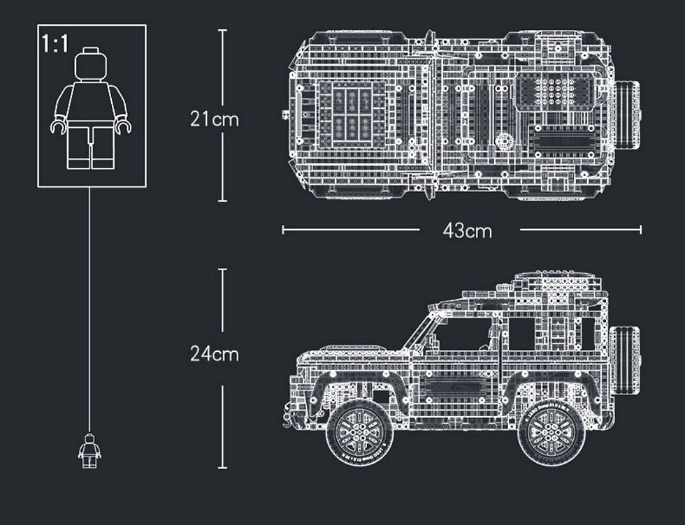 Thumbnail: Technical Rover Defender Collector's Building Blocks Set,Classic Off Road Car 4