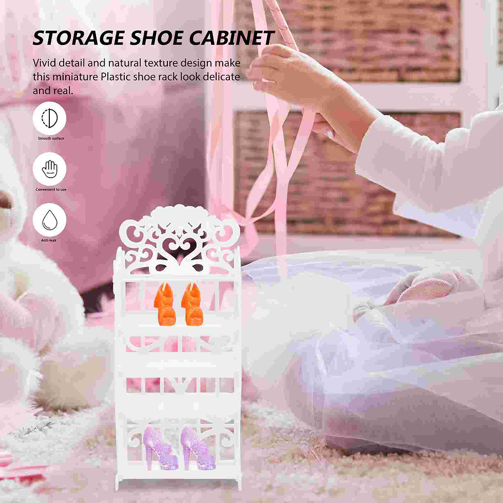 Miniaturbild: Plastic Shoes Rack Doll Shoes Rack House Accessories for Dolls Furniture Childr