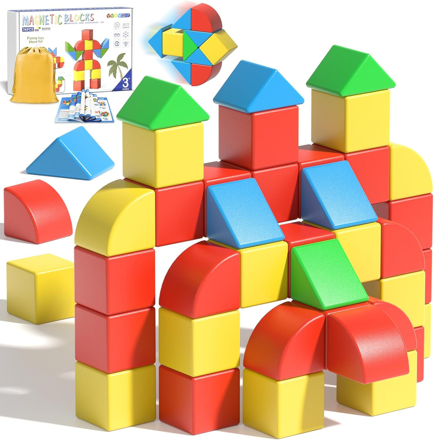 Magnetic Blocks Toddler Toys Educational Sensory Construction Magnet Building 1
