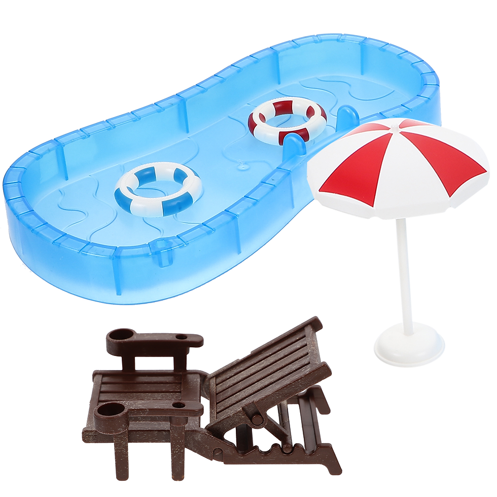 Miniaturbild: Scale Dolls Pool Doll House Furniture And Accessories Set Micro Scene Ornaments