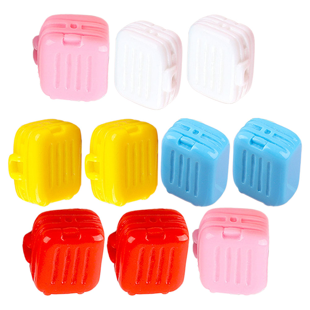 10Pcs Dolls House Miniature Suitcase Mini Suitcase Model Dollhouse Scene Layout