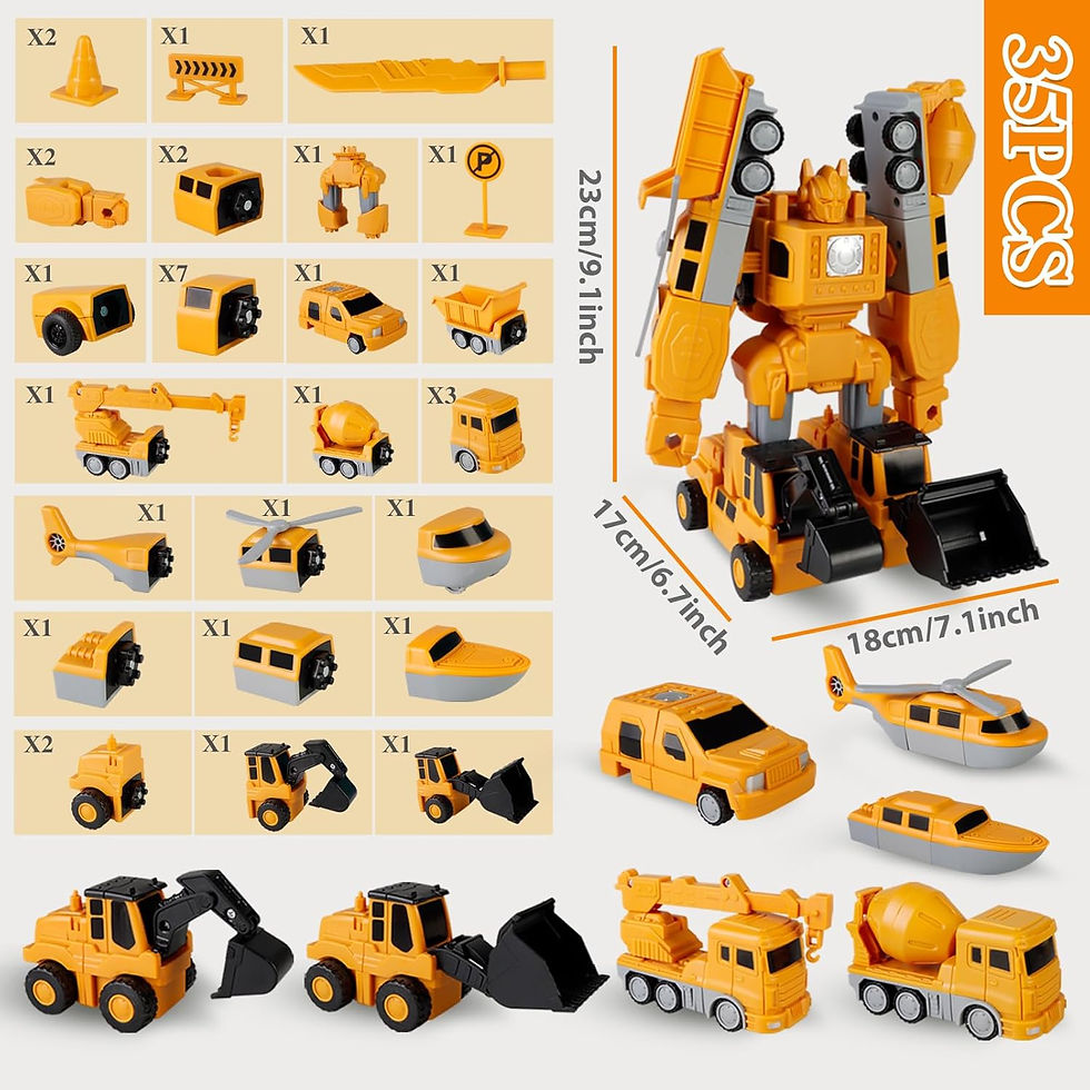 Thumbnail: Magnetic Transform Engineering Car Assembled Toys, Magnetic Transforming Cars, 