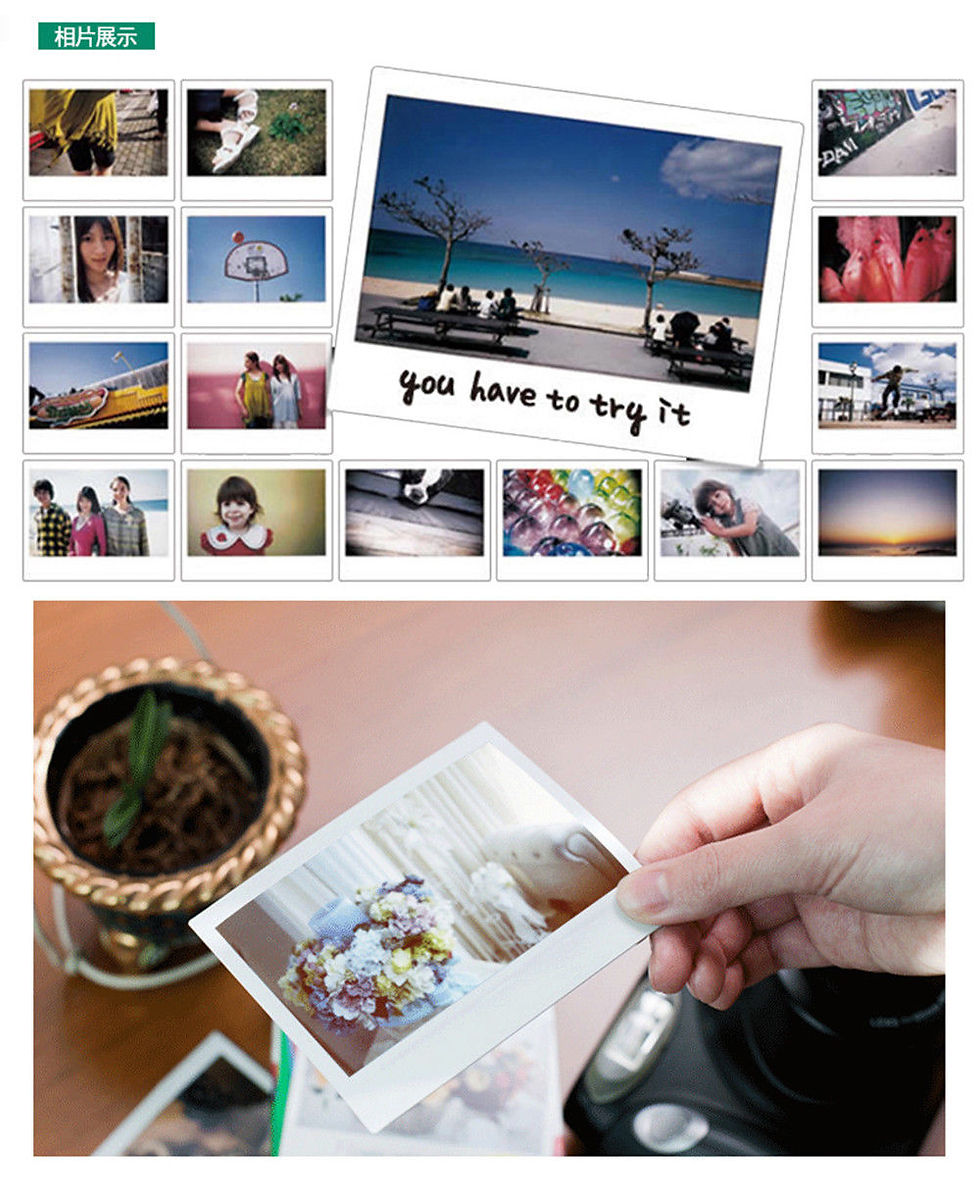 Thumbnail: 10-200 Sheet Fujifilm Instax WIDE 210 200 300 100 500AF Instant Film Camera Ins