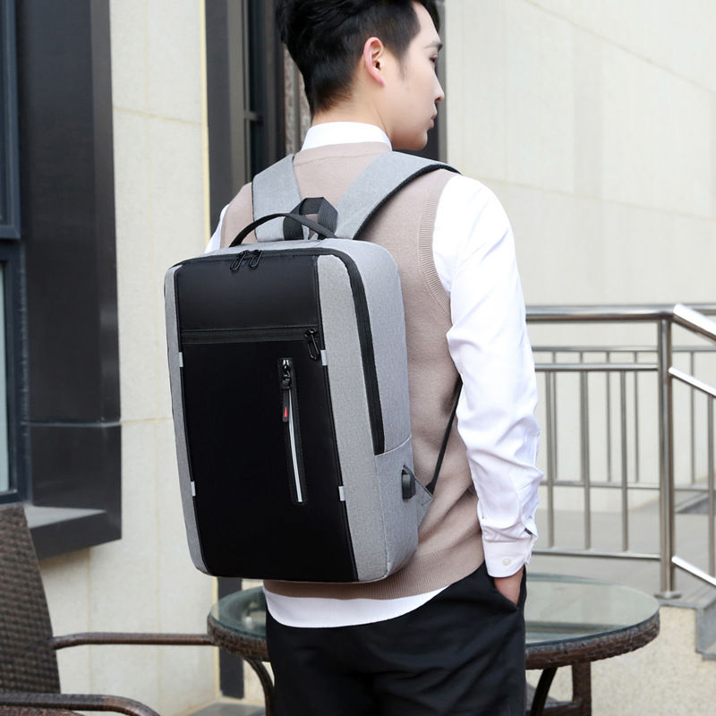 Thumbnail: Wasserdicht Business Rucksack Männer USB Schule Rucksäcke 15,6 Zoll Laptop Ruck