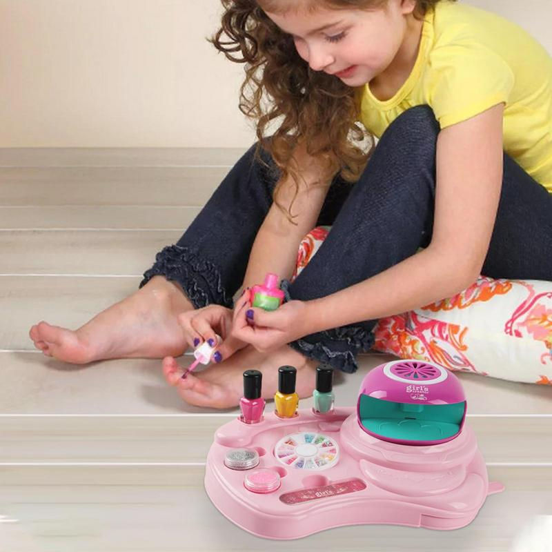 Thumbnail: Kids Nail Polish Set with Nail Dryer  Nail Art Kit Spa Makeup Kit Girl Pretend 